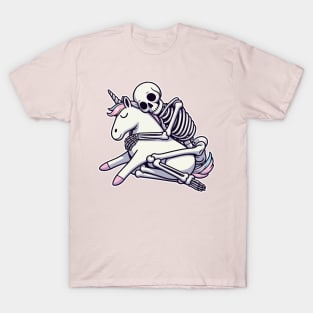 skeleton cuddling unicorn T-Shirt